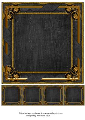 Tapestry Black Fancy 8in Picture Frame