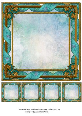 Tapestry Watercolour Aqua Fancy 8in Picture Frame