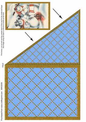 Snowman Lantern Couple Corner Card