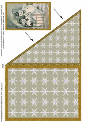 Snowman Umbrella Christmas Corner Card