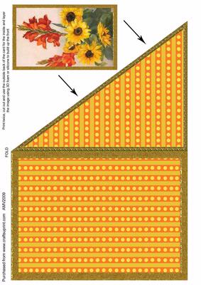 Sunflower and Gladdioli Corner Card