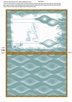 Blue Bauble Snowman Christmas Insert
