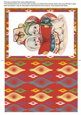 Christmas Red Singing Snowmen Couple Big Card