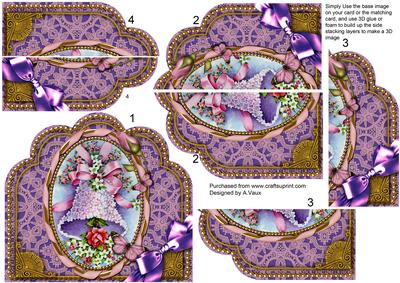 Floral Lilac Bell Ornate Scalloped Side Stacker