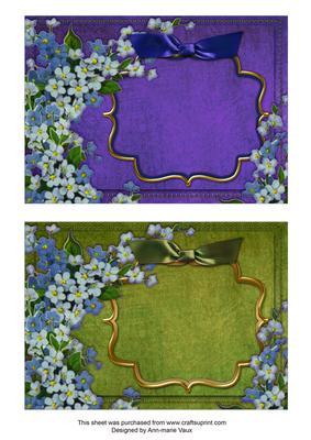 Forget-me-knots Blue and Green Duo 7x5in Card Front Bases