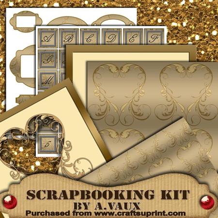 Wedding Bouquet Heart Scrapbooking Kit