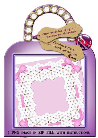 Mid Pink Embroidery Anglaise with Ribbon Threaded Frame