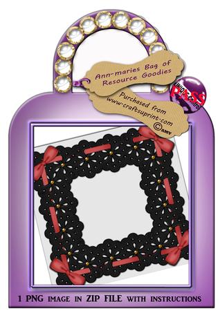Black and Red Embroidery Anglaise Frame