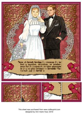 Wedding Couple Love Definition 8inch Picture Sheet