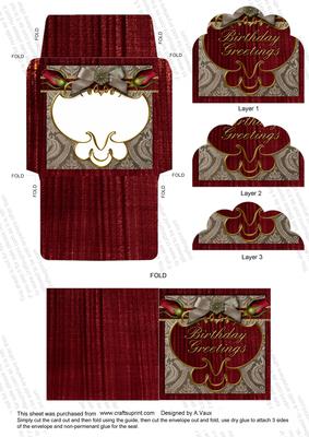Double Plum Rose Birthday Mini Scallop Bottom Stacker Aio