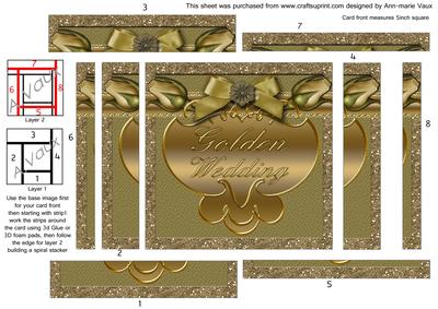 Golden Anniversary Double Rose 5in Spiral Edge Stacker