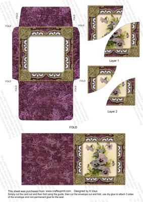 Deep Purple Pansies Card Envelope Duo Corner Stacker Aio