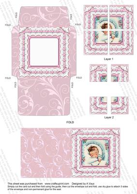 Embroidery Sleeping Pink Baby Girl Mini 4 Corner Stacker Aio