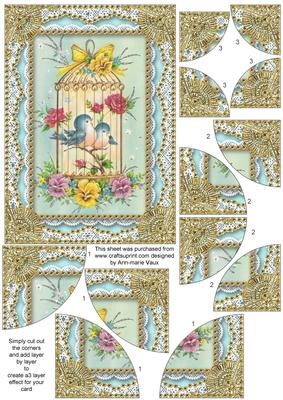 Lovebirds 7x5inch All 4 Corner Stacker Card Front