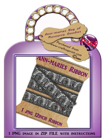 Shades of Grey Art Deco Style Digital Ribbon