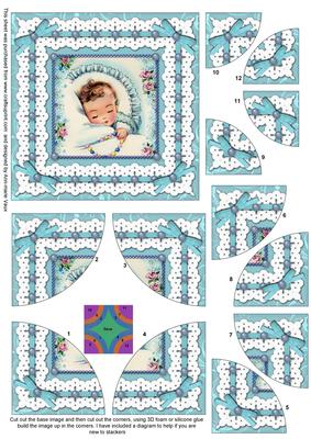 Em Anglaise Baby Boy 4 Rounded Corner Stacker Card Front