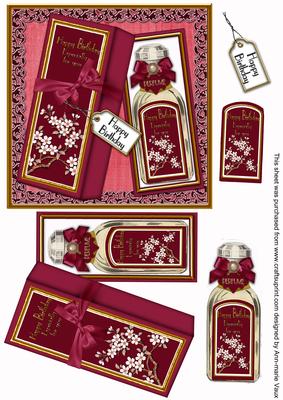 Ladies Plum Birthday Perfume Decoupage Step by Step