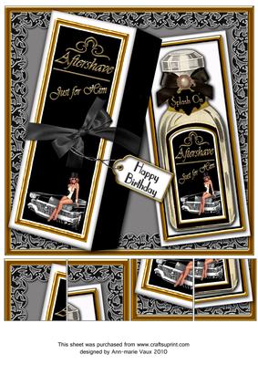 Mens Birthday Splash on Aftershave 8in Picture Sheet