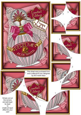 Rose Water Perfume Birthday Box 7x5in Rounded Corner Stacker