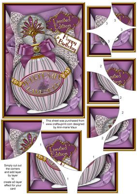 Lavender Perfume Birthday Box 7x5in Rounded Corner Stacker