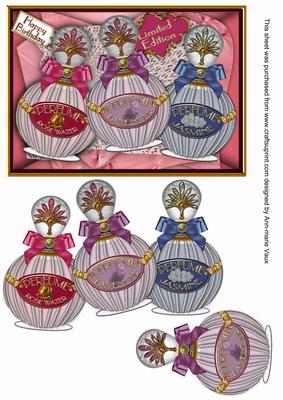 Perfume Trio Gift Box Birthday Decoupage Sheet