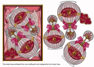 Rose Perfume and Body Creme Duo Birthday Decoupage Sheet