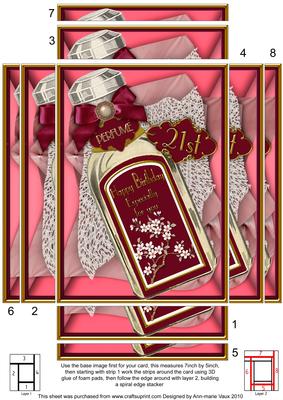 Plum Perfume 21st Birthday 7x5in Spiral Edge Stacker