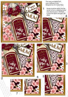 Blossom Perfume Mum Birthday 5in One Corner Stacker