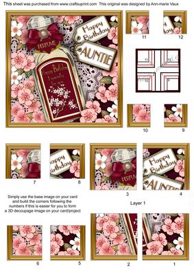 Plum Blossom Birthday Perfume Auntie 5in 4 Corner Stacker