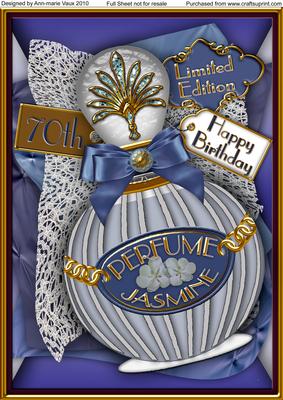 Jasmine Perfume 70th Birthday A4 Picture Sheet