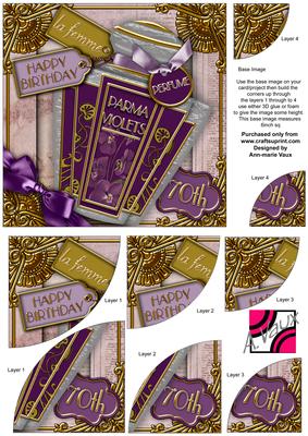 Parma Violets 70th Art Deco Perfume 6in Duo Corner Stacker