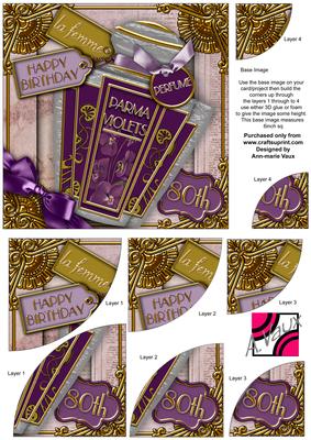 Parma Violets 80th Art Deco Perfume 6in Duo Corner Stacker