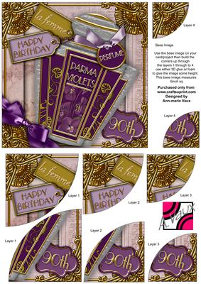 Parma Violets 90th Art Deco Perfume 6in Duo Corner Stacker