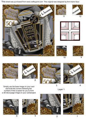 Art Deco 50th Silver Aftershave 5in Corner Stacker