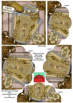 Art Deco 80th Birthday Parfum De Soir Scallop Bottom Stacker