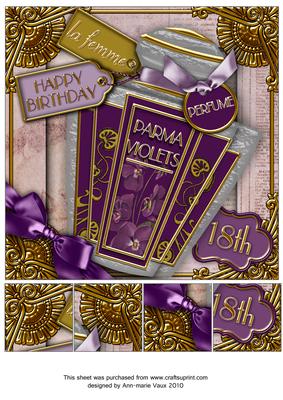 Parma Violets Perfume 18th Birthday 8in Picture Sheet