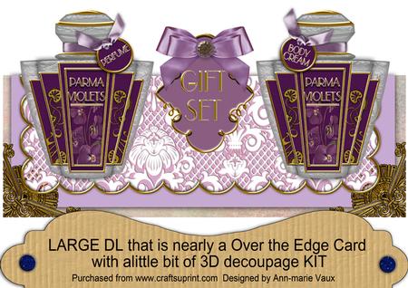 Parma Violets Perfume Large Dl Ote Decoupage Card Kit