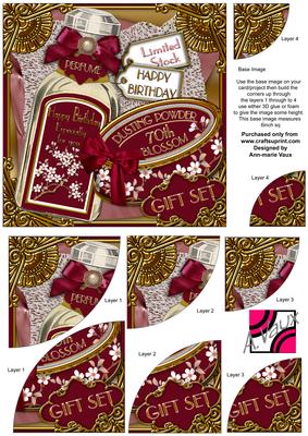 Plum Blossom 70th Birthday Gift Set 6in Duo Corner Stacker