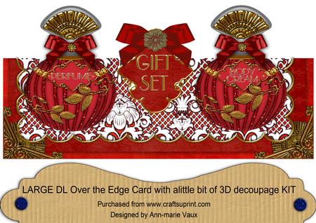 Ruby Perfume Gift Set Large Dl Ote with Decoupage Card Kit