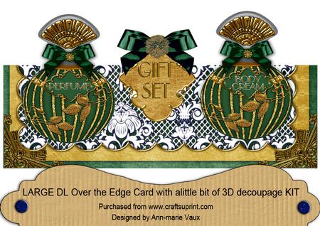 Emerald Perfume Set Large Dl Ote with Decoupage Card Kit
