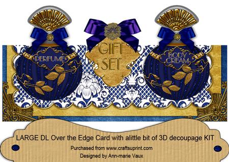 Blue Sapphire Perfumes Large Dl Ote with Decoupage Card Kit