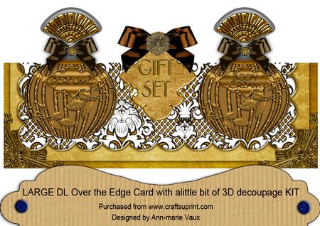 Gold Perfume Gift Set Large Dl Ote with Decoupage Card Kit