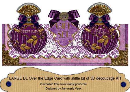 Amethyst Perfume Set Large Dl Ote with Decoupage Card Kit