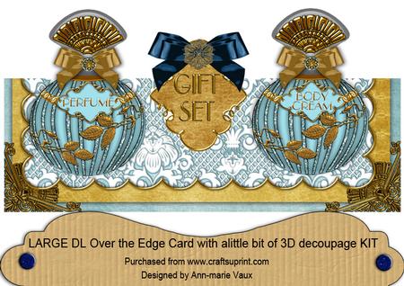 Aquamarine Perfume Set Large Dl Ote with Decoupage Card Kit