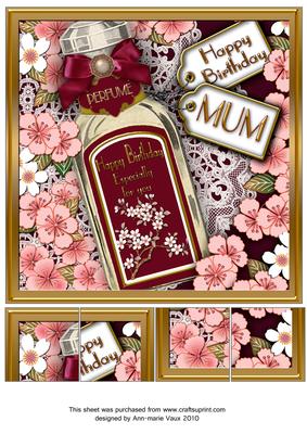 Blossom Perfume Mum Birthday 8in Picture Sheet