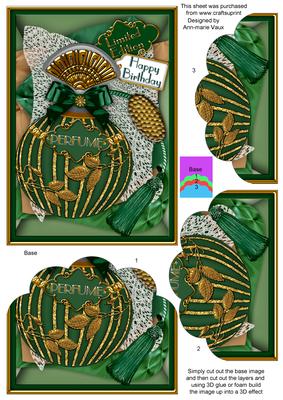 Emerald Perfume Birthday Scallop Bottom 7x5inch Stacker