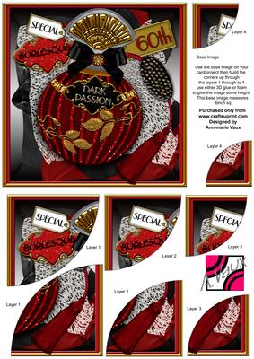 Dark Passion 60th Birthday Perfume 6in Dup Corner Stacker