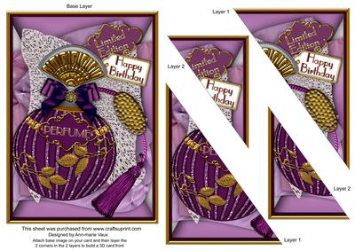 Amethyst Perfume Birthday 7x5in Triangle Duo Corner Stacker