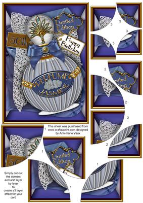 Blue Jasmine Perfume 50th Birthday 7x5 Corner Stacker