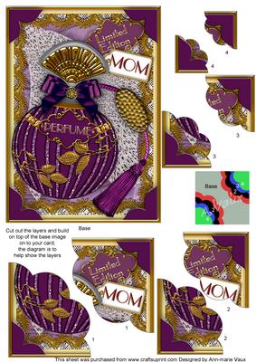 Amethsyt Perfume Mom 7x5in Scalloped Duo Corner Stacker